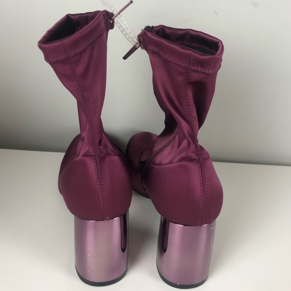 Free People Sock Bootie Boot Metallic Mirror Heel NEW - Picture 5 of 7